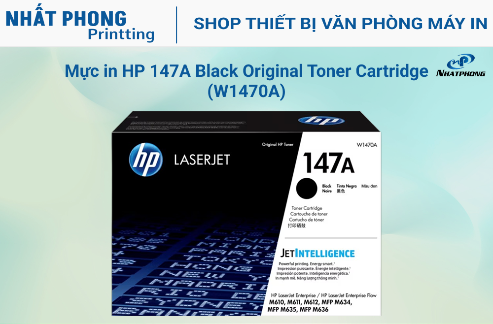 Mực in HP 147A Black Original Toner Cartridge (W1470A)