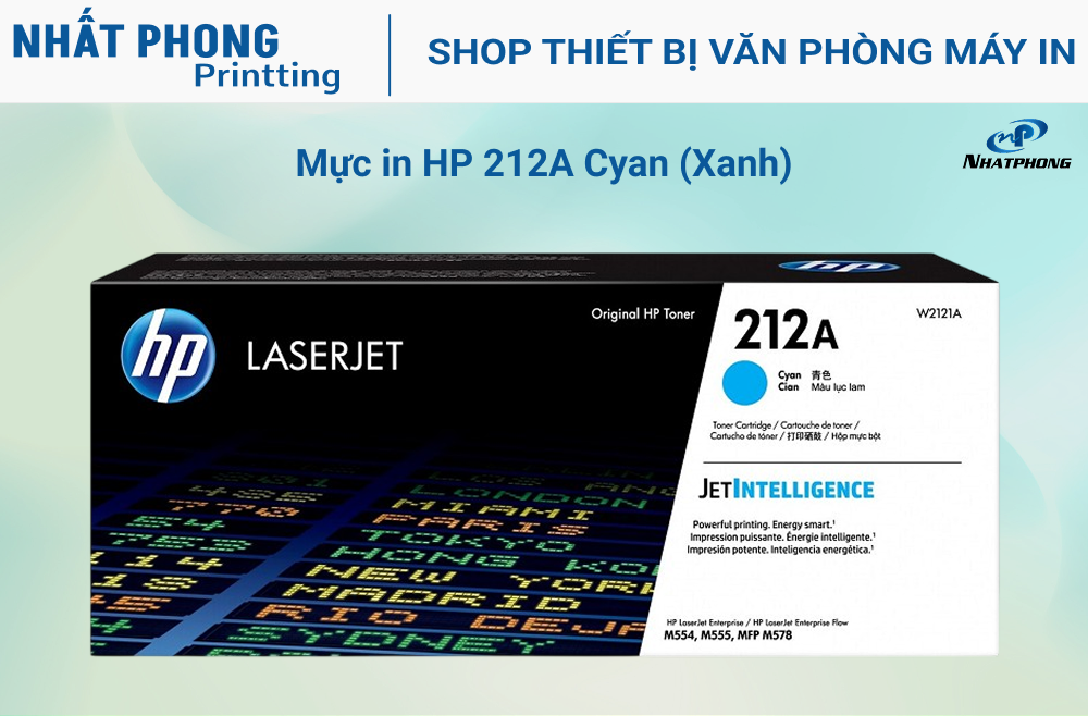 Mực in HP 212A màu xanh W2121A ( M554, M555 )