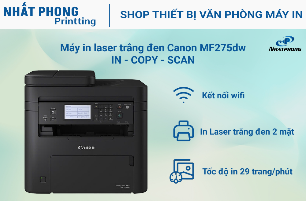 Máy in laser đen trắng đa chức năng Canon MF275dw