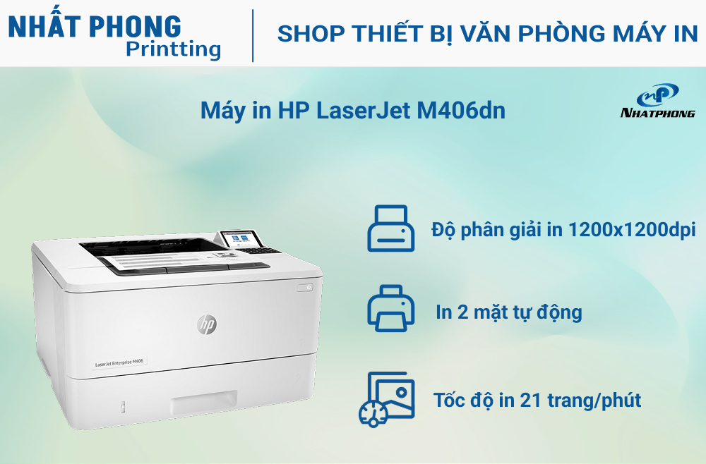 Máy in HP LaserJet Enterprise M406DN