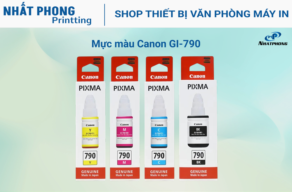 Mực in Canon GI - 790 Chính Hãng Bộ 4 màu (BK/C/M/Y)