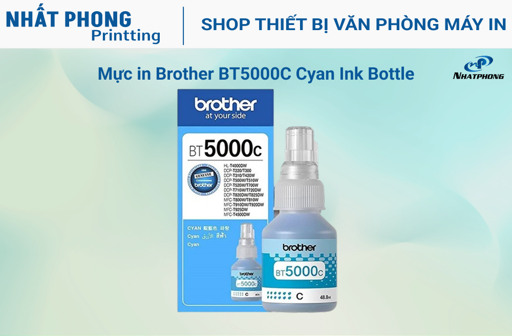 Mực in Brother BT5000C Cyan Ink Bottle (BT5000C)