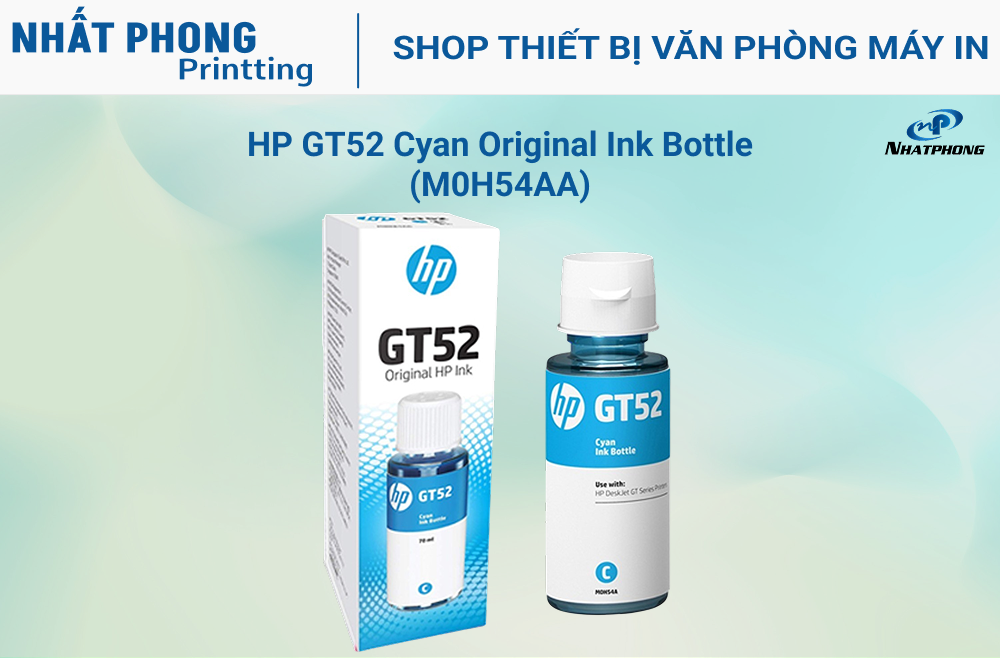 HP GT52 Cyan Original Ink Bottle (M0H54AA)