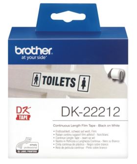 Nhãn giấy Brother DK-22212, Black on White, khổ 62mm x 30m