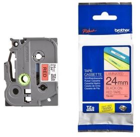 Nhãn in Brother TZE-FX451, Black on Red, 24mm x 8m