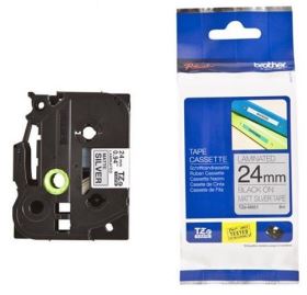 Nhãn in Brother TZE-M951, Black on Matt Silver, 24mm x 8m