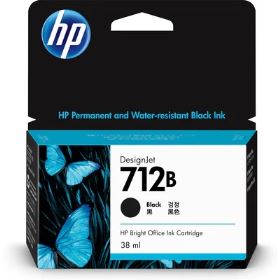 HP 712B 38-ml Black DesignJet Ink Cartridge (3ED28A)