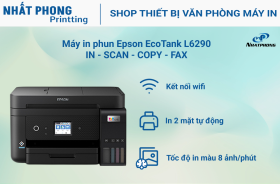 Máy in phun màu đa chức năng Epson EcoTank L6290 (In đảo mặt| Scan| Copy| Fax| ADF| A4| A5| USB| LAN| WIFI)