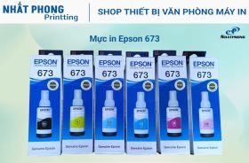 Mực hộp chính hãng máy in phun Epson T673 (Bộ 6 màu) (BK/C/M/Y/LC/LM)_dùng cho máy in L800, L805, L850, L1800