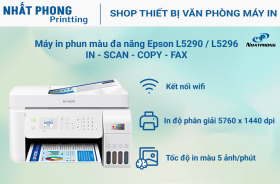 Máy in phun màu đa năng Epson Ecotank L5290 (In, Scan, Copy, Fax, Wifi, Duplex, Netwok)