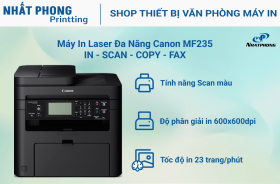 Máy in đa năng Laser trắng đen Canon MF235, In, Scan, Copy, Fax