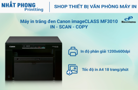 Máy in đa năng Laser trắng đen Canon MF3010, In, Scan, Copy